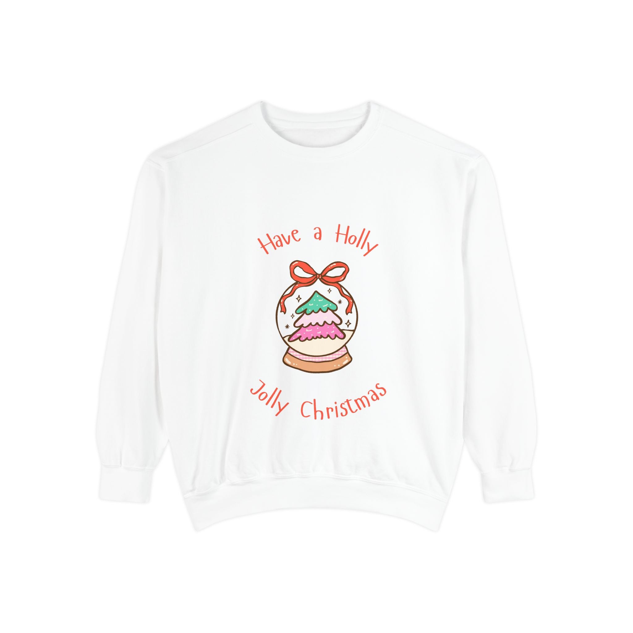 Christmas Snow Globe Sweatshirt — "Have a Holly Jolly Christmas" Cozy Holiday Pullover