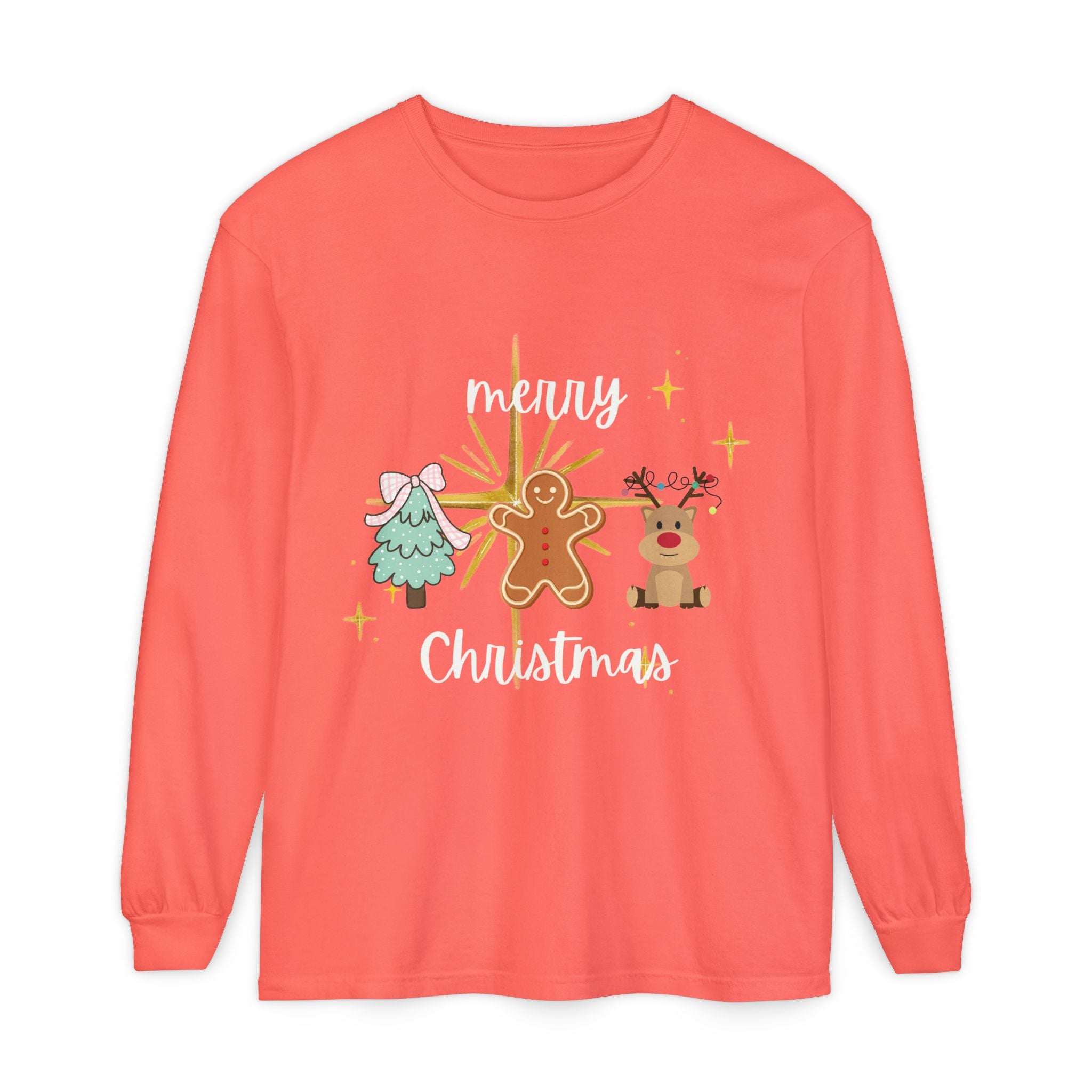 Merry Christmas Gingerbread Long Sleeve Tee