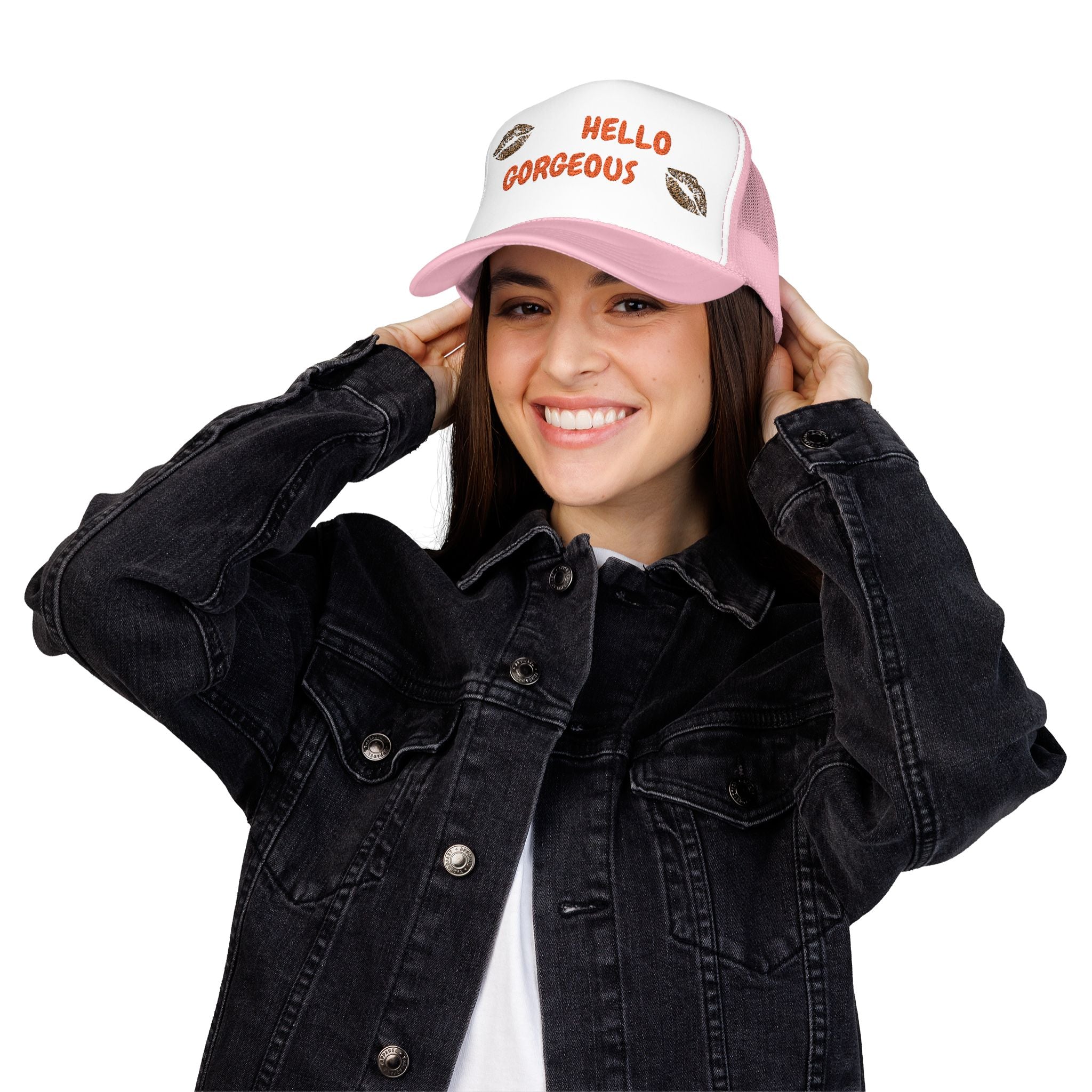 Hello Gorgeous Embroidered Trucker Hat