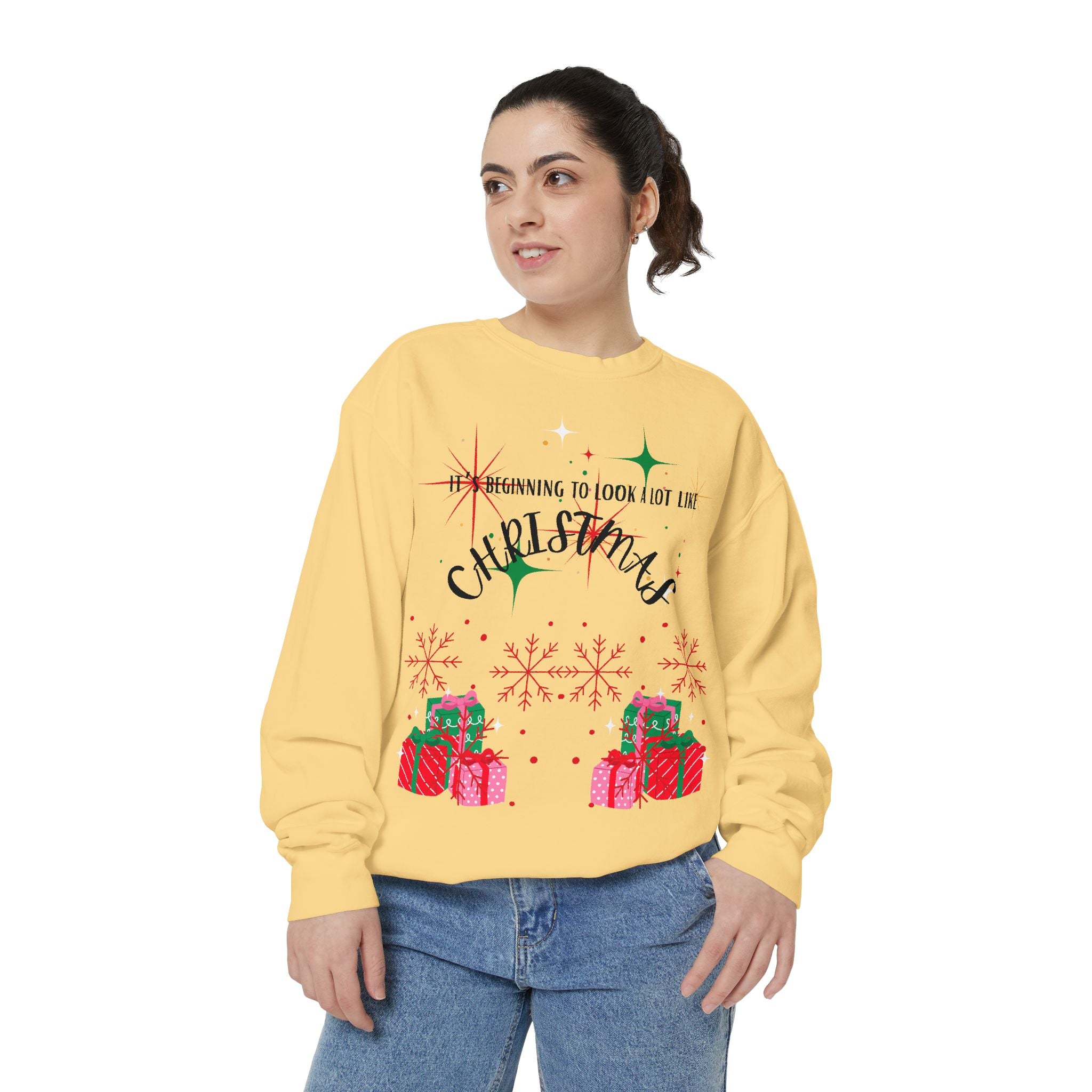 It's Beginning to Look a Lot Like Christmas Sweatshirt — Holiday Garment-Dyed Sweatshirt